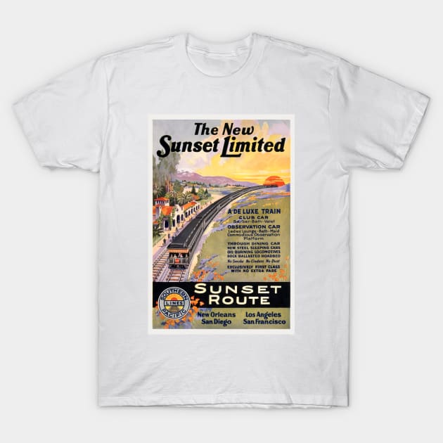 The New Sunset Limited Vintage Poster 1924 T-Shirt by vintagetreasure